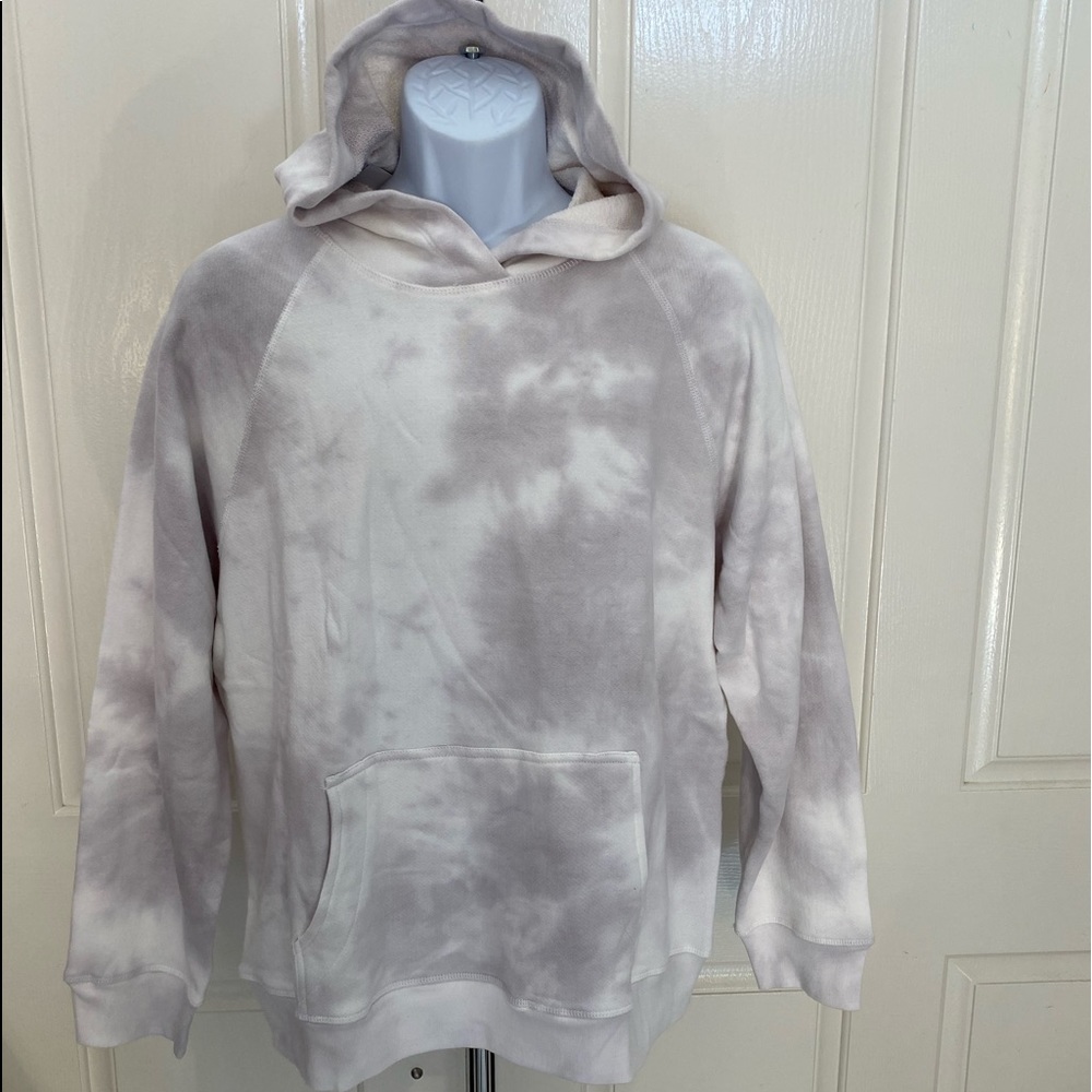 🔵NEW wTag-TRUTH Gray/White Tie Dye Hoodie L